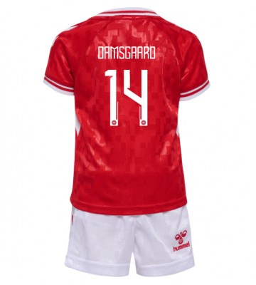 Lacne Dětský Futbalové dres Dánsko Mikkel Damsgaard #14 ME 2024 Krátky Rukáv - Domáci (+ trenírky)